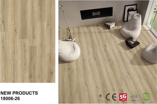 18006-26 sanded oak floor board sample and matching room effect