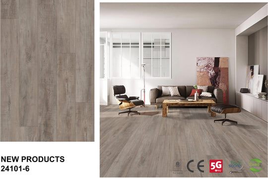 24101-6 smoked grey floor board sample and matching room effect