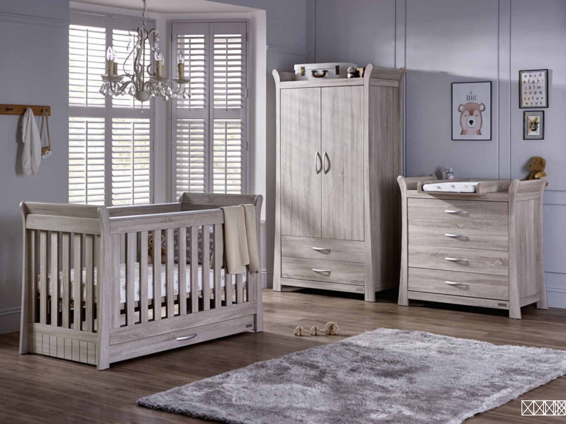 Ash Grey Growing Room complete three-piece children's room set