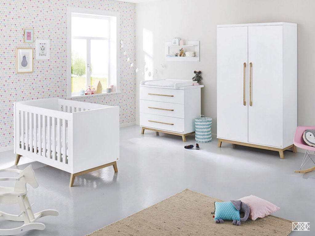 Lumi White Growing Room complete three-piece children's room set