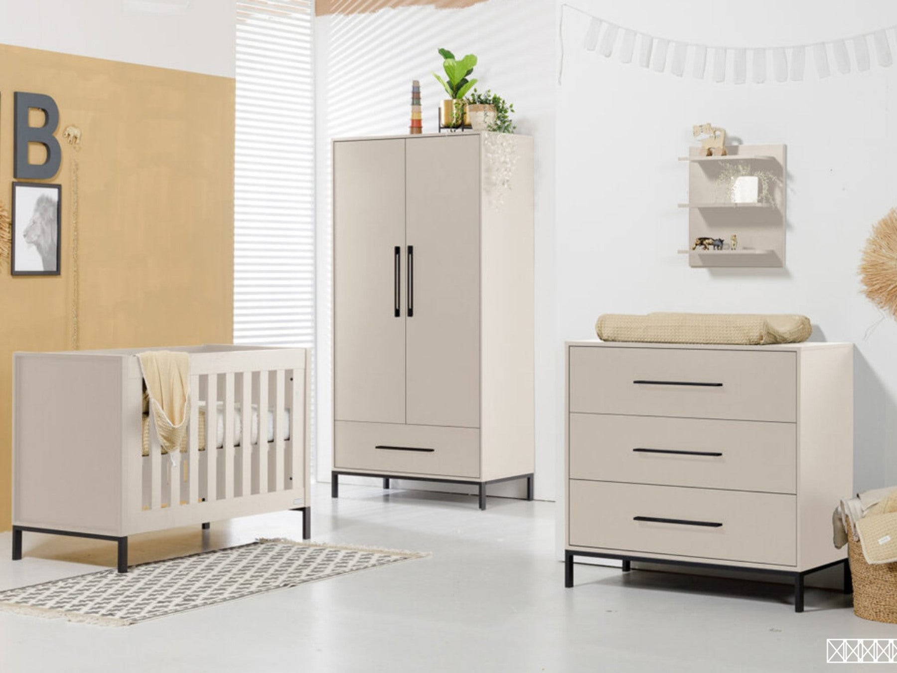 Stone Taupe Growing Room complete three-piece children's room set