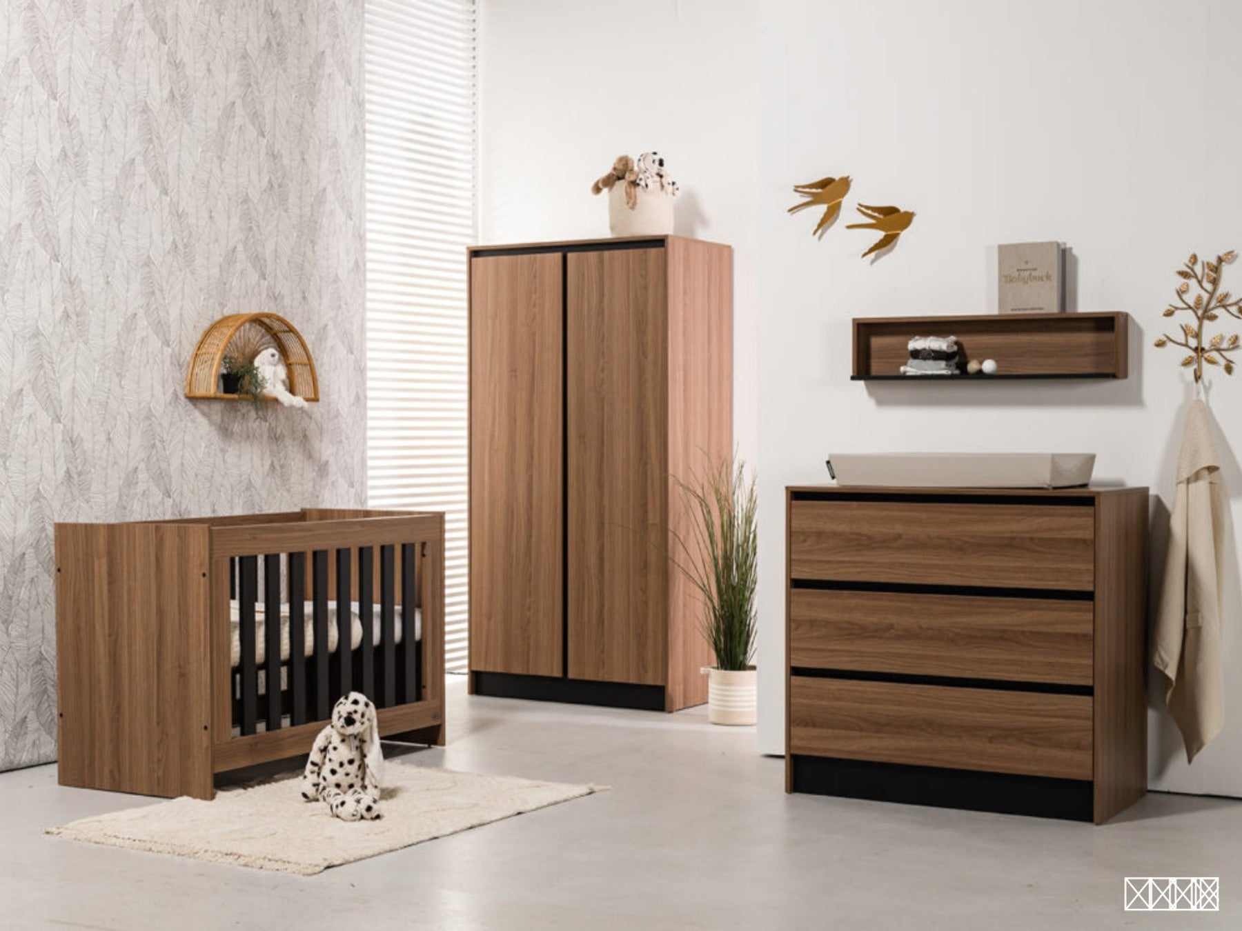 Walnut Nest Growing Room complete three-piece children's room set