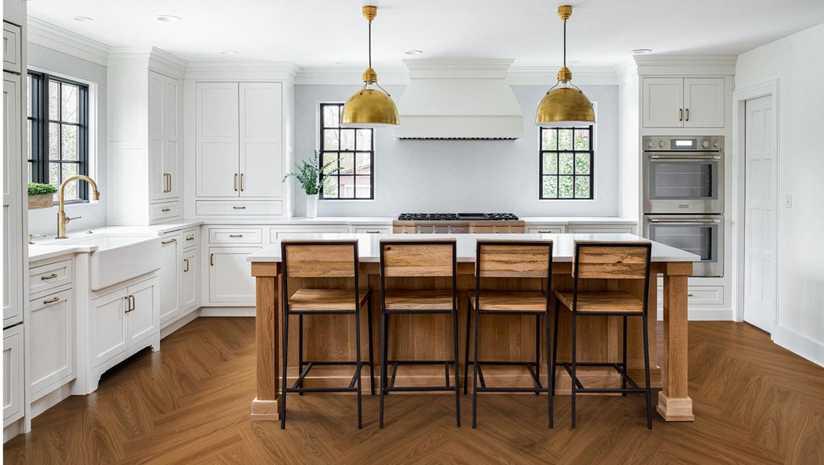 JBS-0883 1.2M herringbone flooring in a finished room