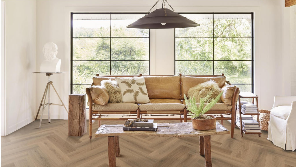 JBS-0999 1.2M herringbone flooring in a finished room