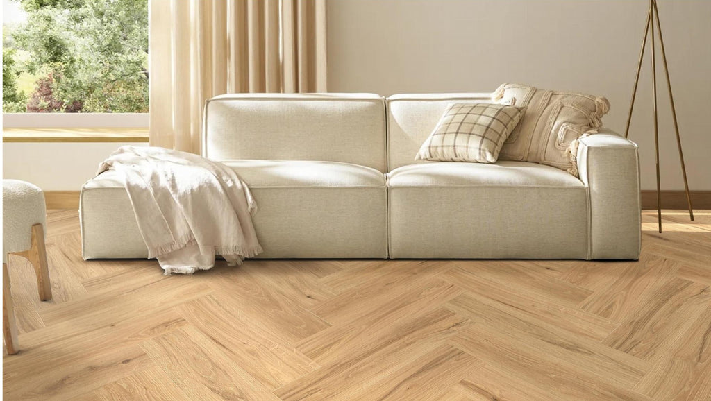JBS-3305 2.4M herringbone flooring in a finished room