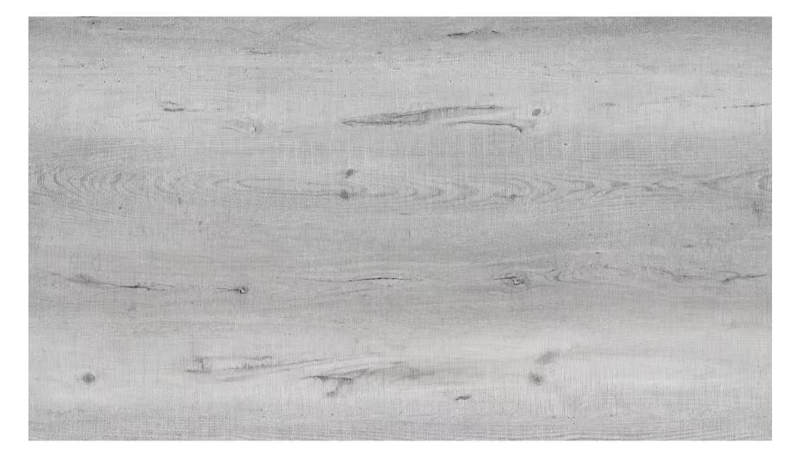 Close-up swatch of the silver grey wood-look flooring